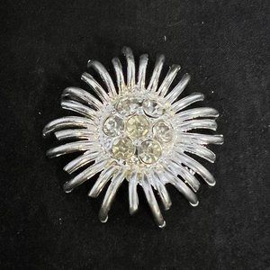 Vintage Strauss Port Silver Tone Rhinestone Brooch (3242)